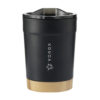 Thermo-Becher Steel`n Bamboo schwarz mit Beispielkdruck von Vorne