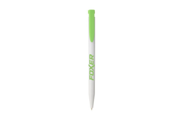 Kugelschreiber Re-New mit grünem Clip und Beispieldruck