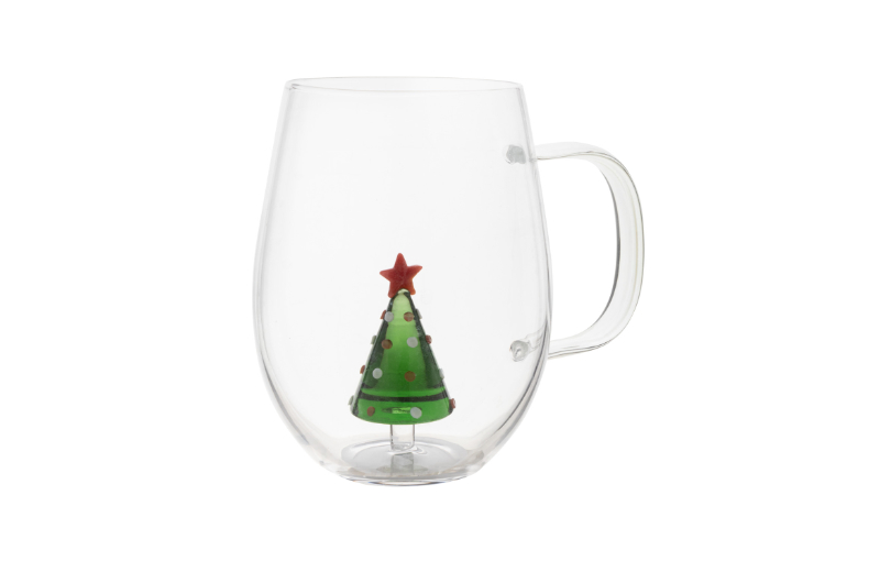 Glastasse mit Weihnachtbaum