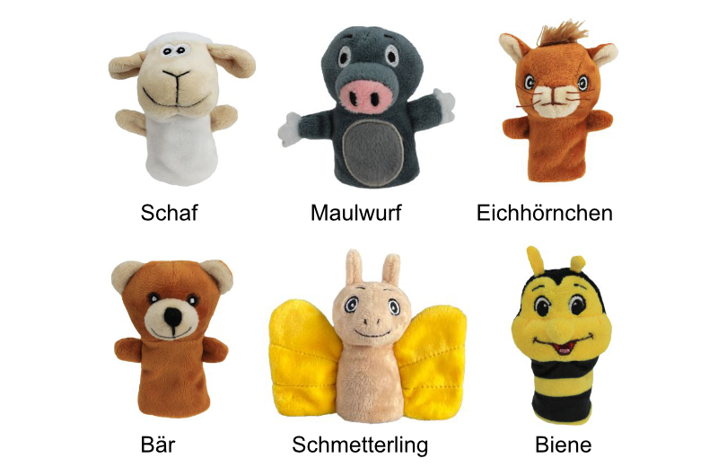 Fingerpuppen aus rPET - als Werbegeschenk